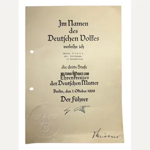 Bronze mother cross citation