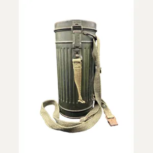 Green camouflaged gasmask