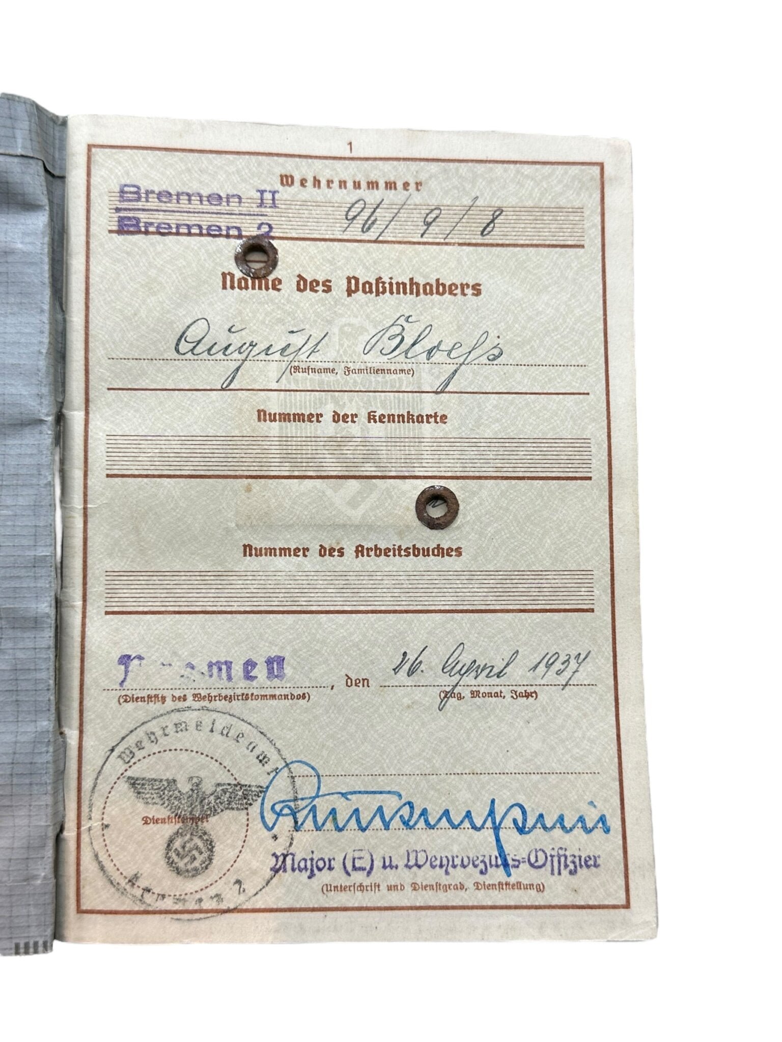 Kriegsmarine Wehrpas with his EKM! — image 2