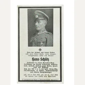 Deathcard Hans Schütz