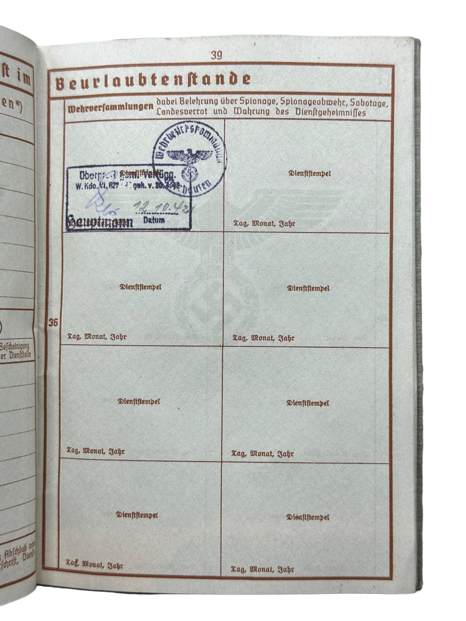 Wehrpass Hermann Wennet — image 6