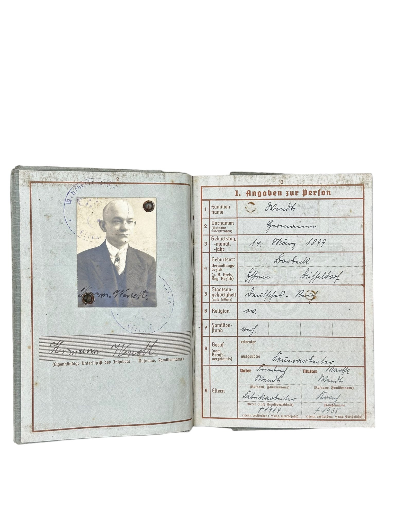 Wehrpass Hermann Wennet — image 9