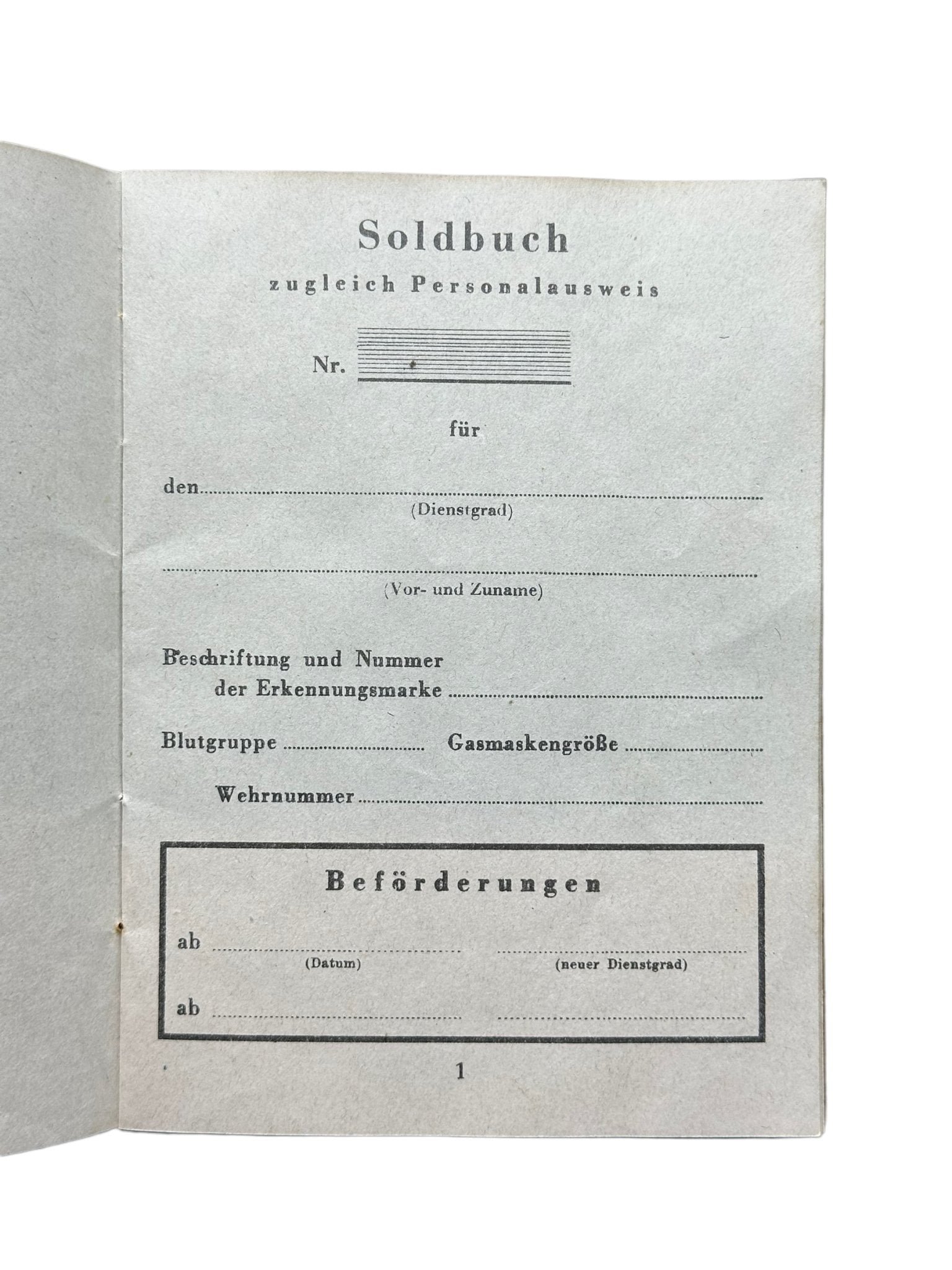 Volkssturm Soldbuch — image 3