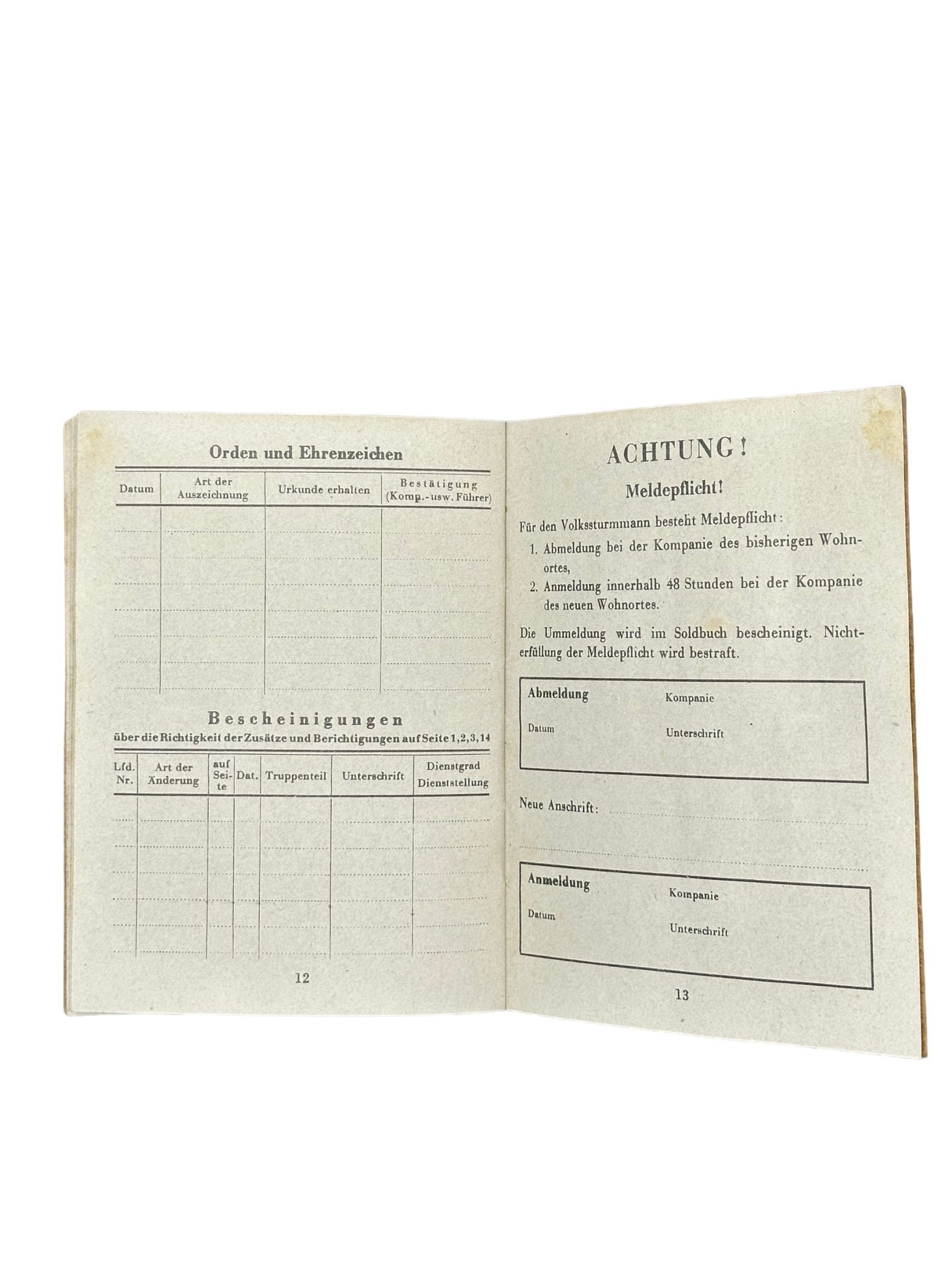 Volkssturm Soldbuch — image 8