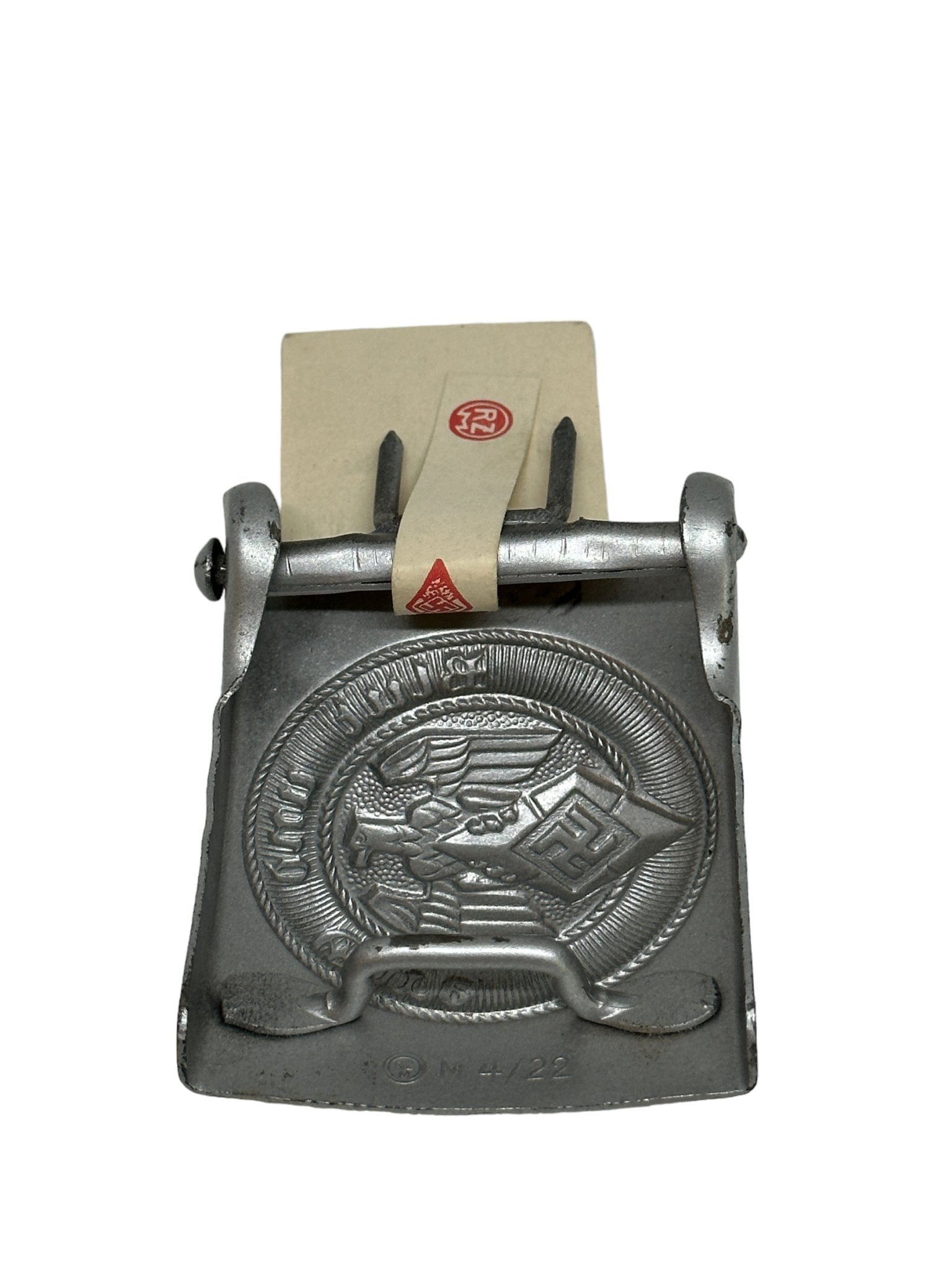 Mint hitler-jugend buckle with tag M4/22 — image 3
