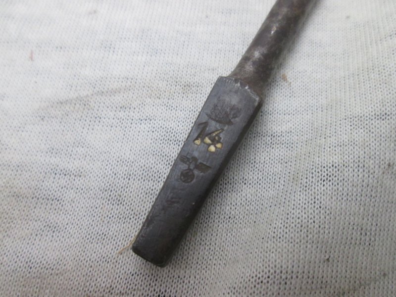 German drill bit tool nicely marked, Duitse boor, mooi gemarkeerd, met maker, nummer en adelaarstempel, decoratief. — image 3