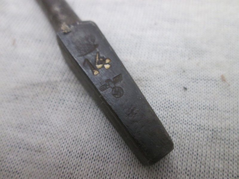 German drill bit tool nicely marked, Duitse boor, mooi gemarkeerd, met maker, nummer en adelaarstempel, decoratief. — image 5