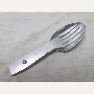 German Göffel, Duits inklapbaar eetbestek aluminium, gemarkeerd.