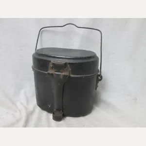 German messtin black, nicely marked. Duitse messtin, zwart met datums.