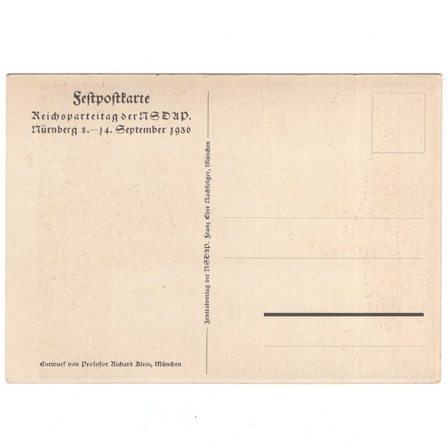 'Reichsparteitag Nürnberg 1936' Postcard — image 2