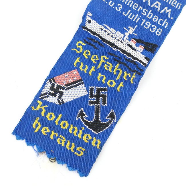 NS-Marinebund Gummersbach 1938 Cloth Tinnie — image 3