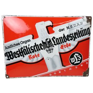 German 'Westfälische Landeszeitung' Newspaper Enamel Sign