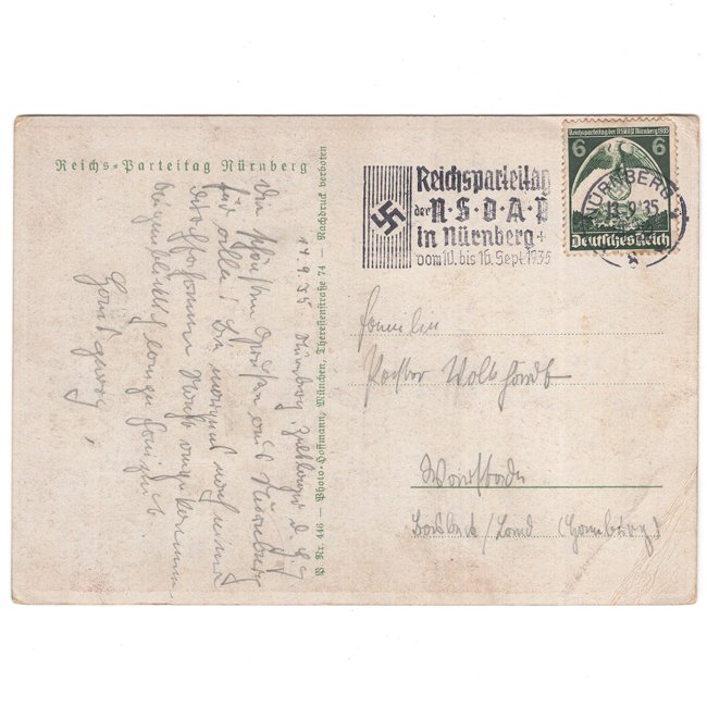 'Reichsparteitag Nürnberg 1935' HJ Postcard — image 2
