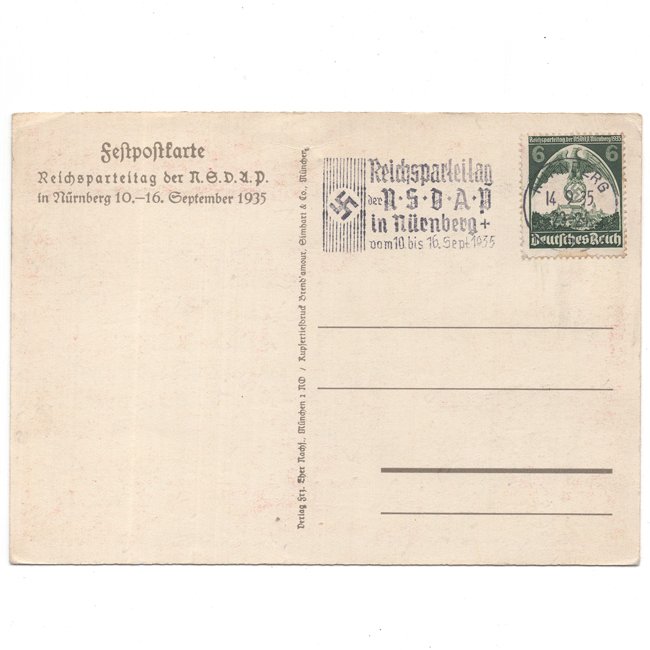 'Reichsparteitag Nürnberg 1935' Postcard — image 2