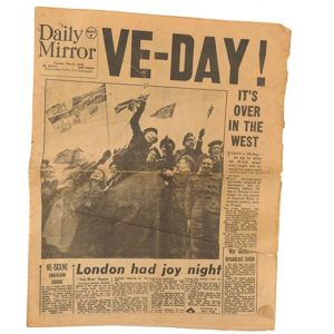 'Daily Mirror' Newspaper 8 May 1945 'VE-DAY!'