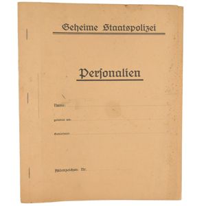 'Geheime Staatspolizei' Personal Details Folder