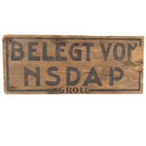 'Belegt von NSDAP' Wooden Board
