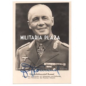 'Generalfeldmarschall Rommel' Postcard with Signature