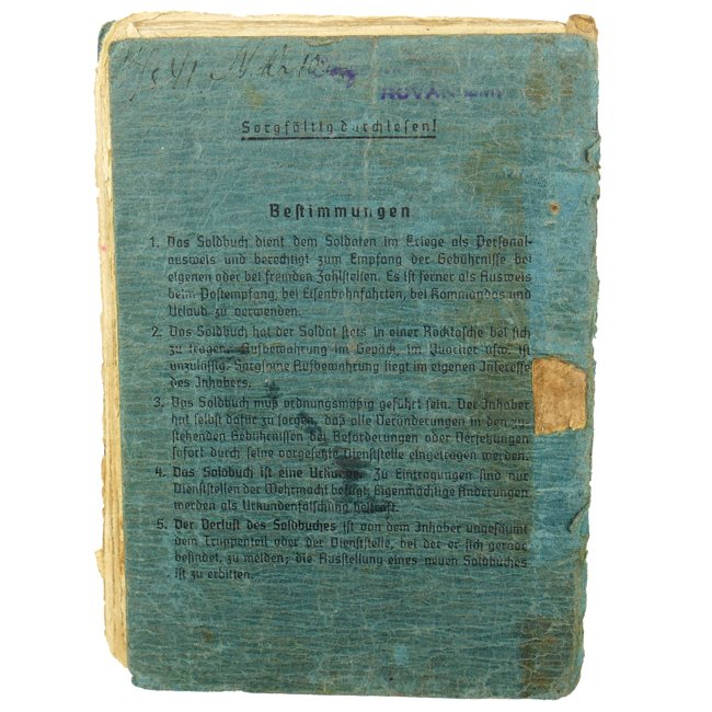 Luftwaffe 'Fallschirmjäger' Soldbuch — image 19