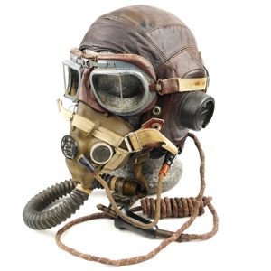 WW2 RAF C Type Flying Helmet, Goggles and Oxygen Mask