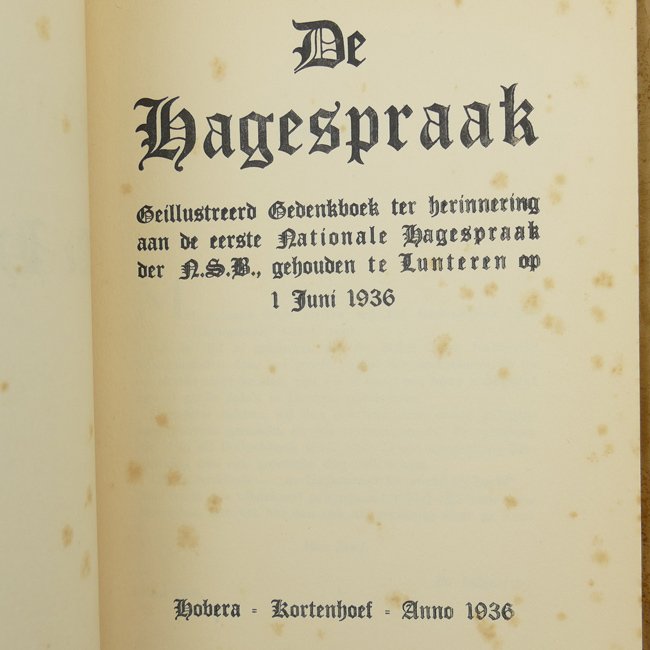 NSB 'De Hagespraak' 1936 Memorial Book — image 3
