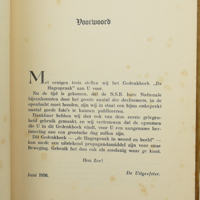 NSB 'De Hagespraak' 1936 Memorial Book — image 4