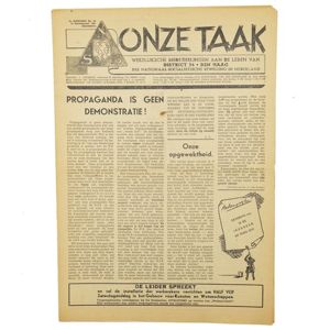 NSB Newspaper 'Onze Taak' 19 September 1941