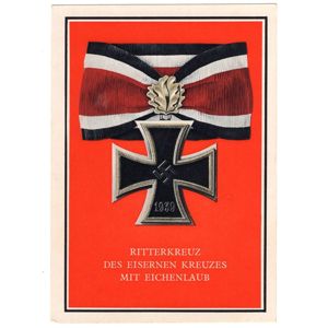 'Ritterkreuz des Eisernen Kreuzes mit Eichenlaub' Postcard