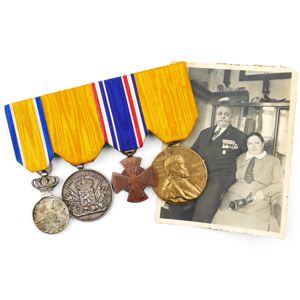 Dutch WW1 4-Piece Medal Bar