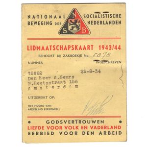 NSB Membership Card 1943/44