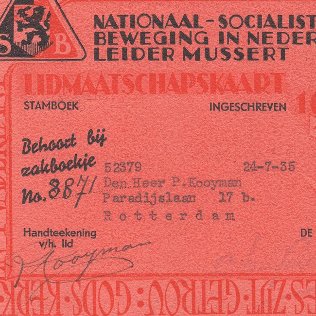 NSB Membership Card 1940 — image 2