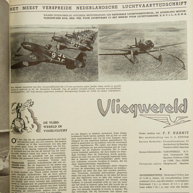 Dutch 'Vliegwereld' 1939/1940 Magazines — image 12