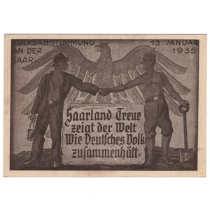 '1935 Saarland Status Referendum' Postcard
