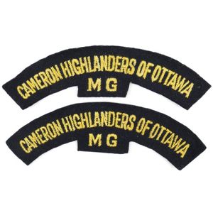 Set of Canadian 'Cameron Highlanders of Ottawa MG' Shoulder Titles