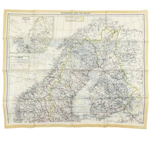 WW2 RAF Escape Map Scandinavia and The Baltic