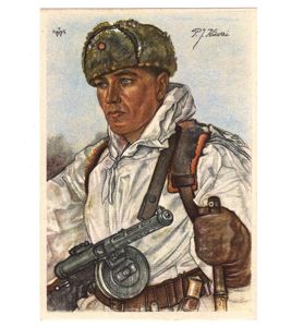Willrich Postcard - 'Efolgreicher Finnischer Spähtruppführer'