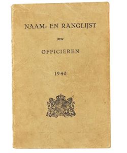 Book: 'Naam- en Ranglijst der Officieren' 1940