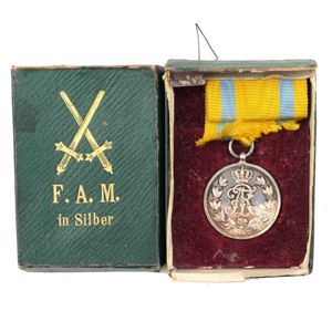 Cased Saxon Friedrich August Medal in Silver
