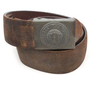 WW1 Prussian EM/NCO's Belt & Buckle on Leather Tab