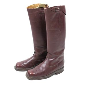 German Political Brown Leather Boots