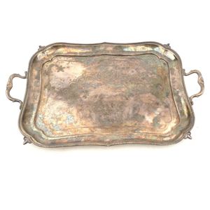 Swastika engraved Silvered Serving Tray
