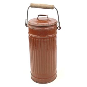 Enamelled Milk Jug made from a Gas Mask Canister