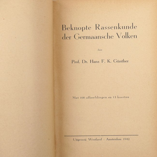 Book: 'Beknopte Rassenkunde der Germaansche Volken' — image 2