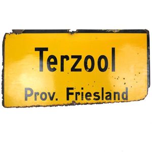 WW2 Dutch Town Entry Sign 'Terzool, Friesland'