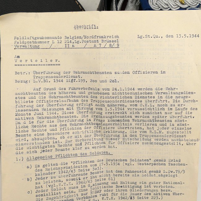 Cased Luftwaffe TSD Officer's Brocade Belt & Buckle — image 6