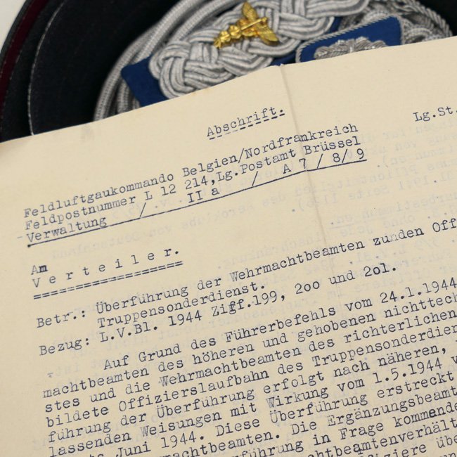 Cased Luftwaffe TSD Officer's Brocade Belt & Buckle — image 7