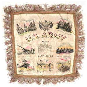 US Army Sweetheart Pillow Cover 'Camp Lee, VA.'