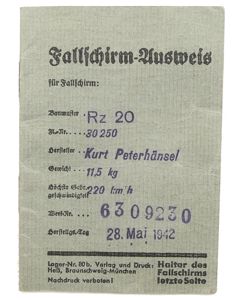 LW Rz20 'Fallschirm-Ausweis'