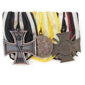 WW1 German 3-Piece Medal Bar & Batton