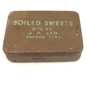British 'Boiled Sweets, Salt & Matches' Ration Tin